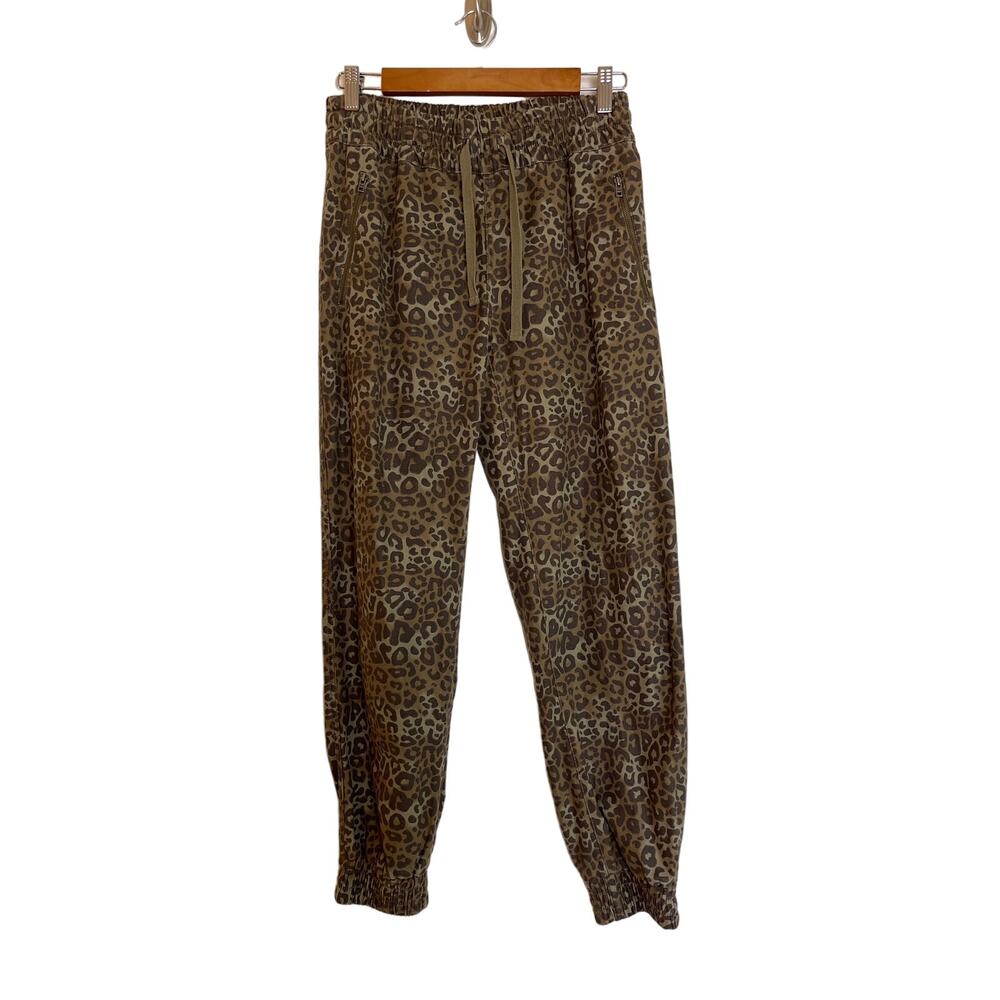 Tna Aritzia Alix Leopard Print Joggers Size S Brown Animal Pull-On Streetwear